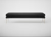 Matera Bench Leather Grain Graphite 063 / Stainless Steel / 180cm