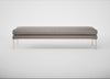 Matera Bench Leather Grain Light Grey 060 / Stainless Steel / 180cm
