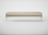 Matera Bench Leather Grain Storm 006 / Stainless Steel / 180cm