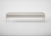 Matera Bench Leather Grain White 000 / Stainless Steel / 180cm