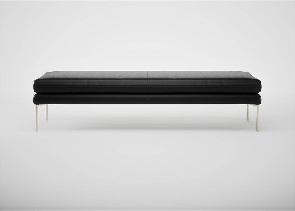 Matera Bench Leather Stonewash Vintage Green 278 / Stainless Steel / 180cm