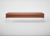 Matera Bench Leather Stonewash Navy Blue 279 / Stainless Steel / 180cm