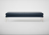 Matera Bench Leather Stonewash Black 263 / Stainless Steel / 180cm