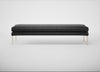 Matera Bench Linea Leather Black 622 / Stainless Steel / 180cm