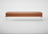 Matera Bench Linea Leather Brown 680 / Stainless Steel / 180cm
