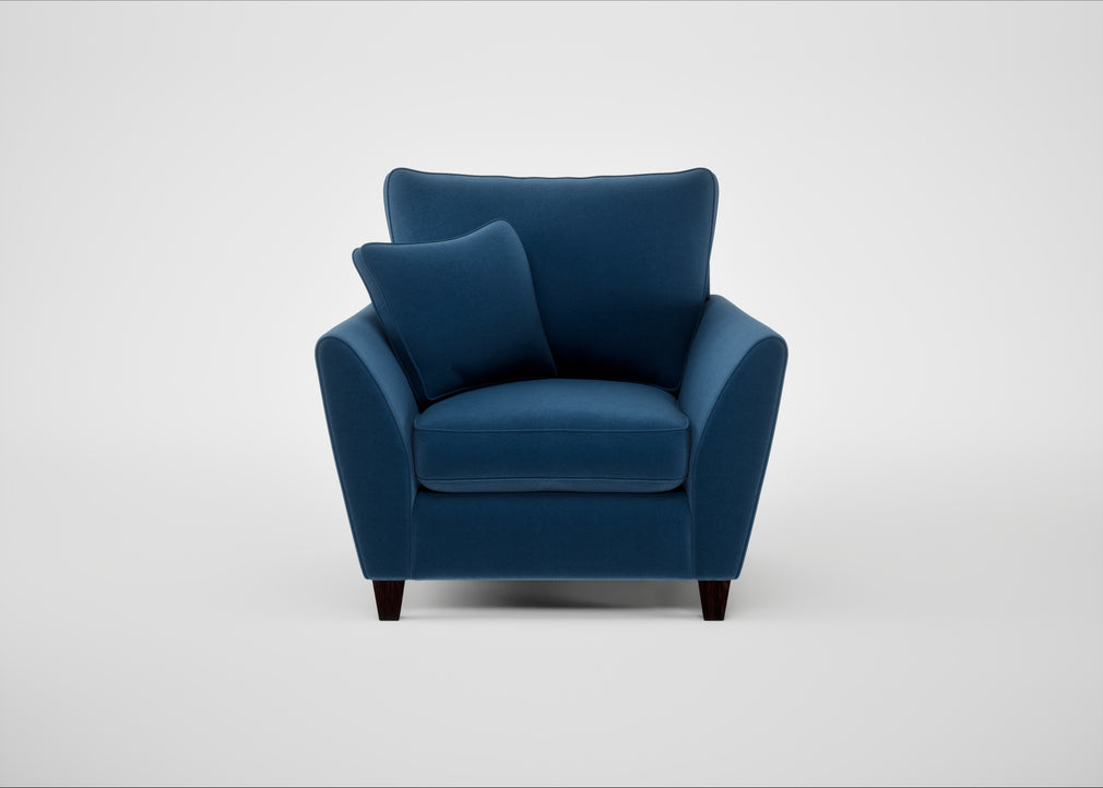 Torino Armchair Cotton Velvet Petrol / Black