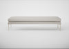 Matera Bench Linea Leather White 634 / Stainless Steel / 180cm