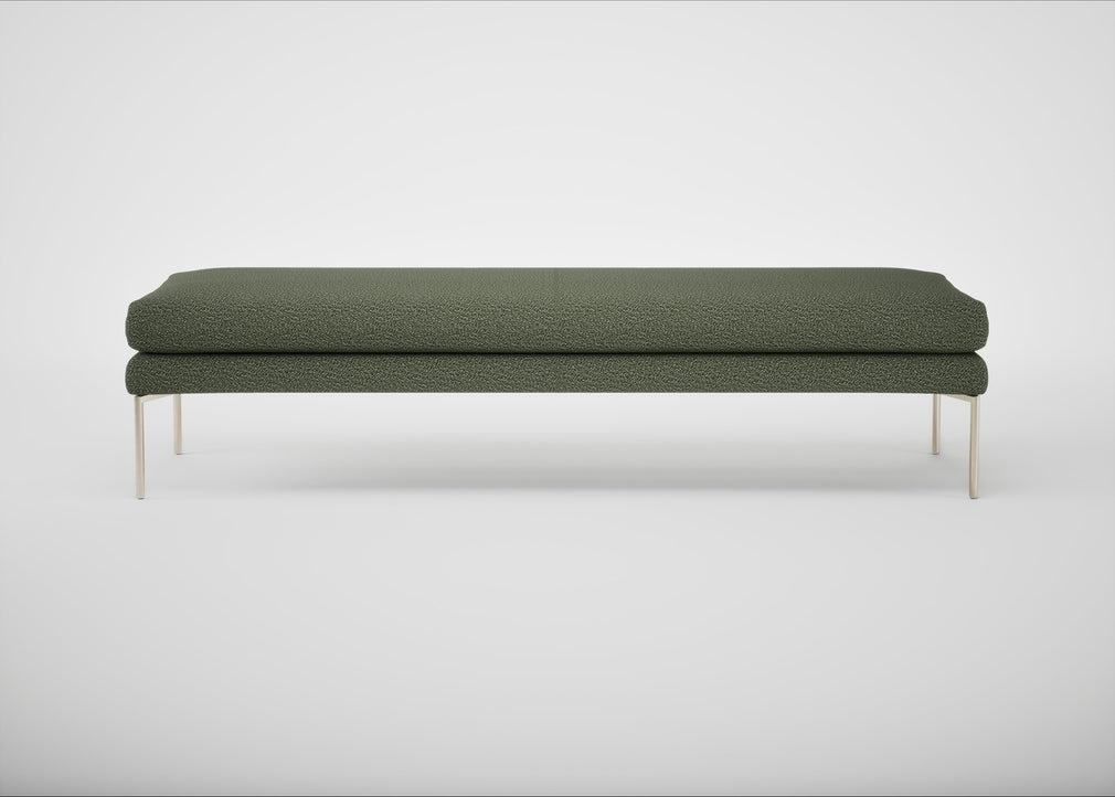Matera Bench Loop Boucle Forest / Stainless Steel / 180cm