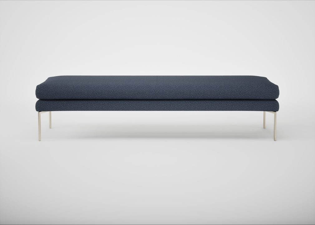 Matera Bench Loop Boucle Navy / Stainless Steel / 180cm