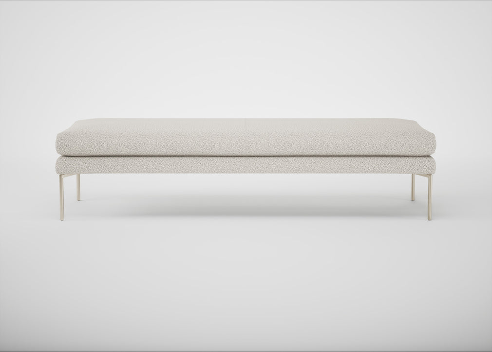 Matera Bench Loop Boucle Polar / Stainless Steel / 180cm