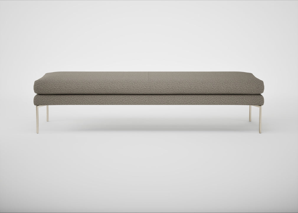 Matera Bench Loop Boucle Taupe / Stainless Steel / 180cm