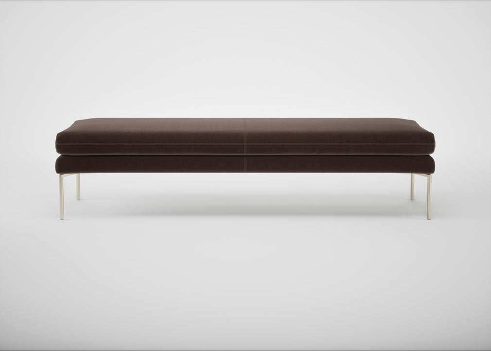 Matera Bench Nobilis Velvet Espresso / Stainless Steel / 180cm