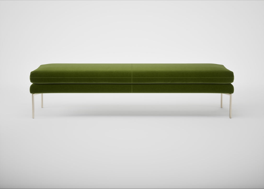 Matera Bench Nobilis Velvet Leaf / Stainless Steel / 180cm