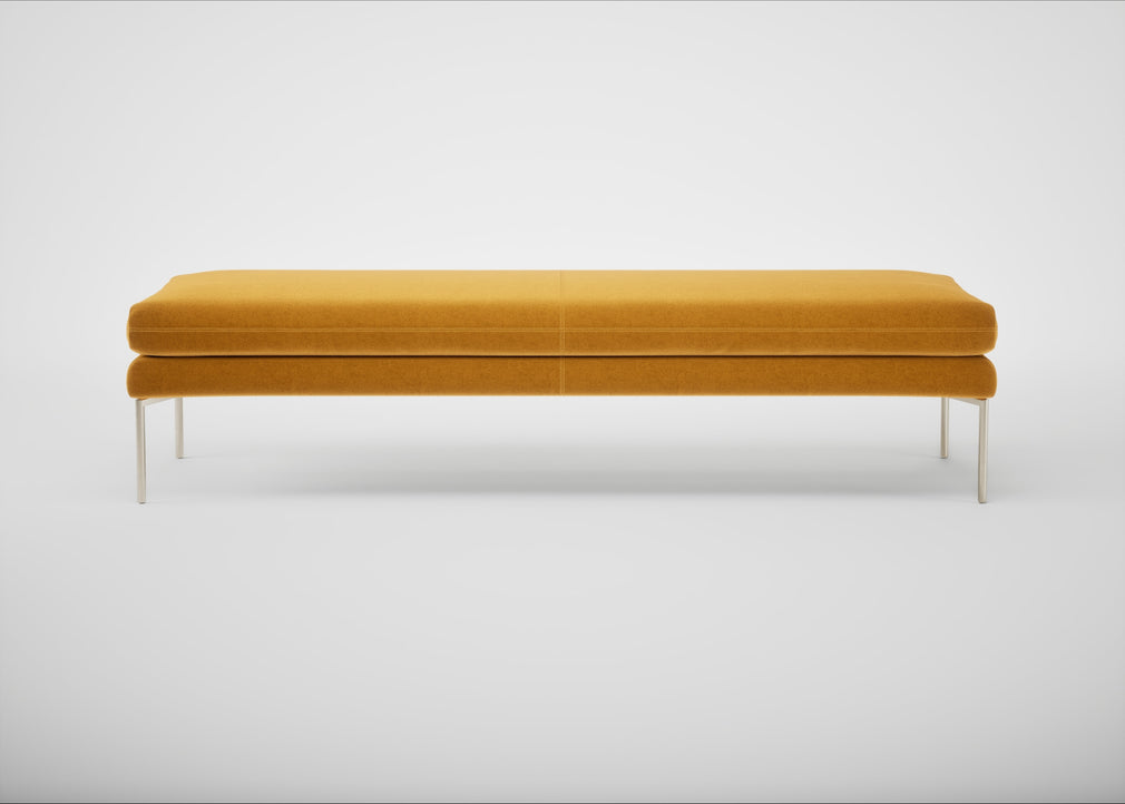 Matera Bench Nobilis Velvet Mustard / Stainless Steel / 180cm