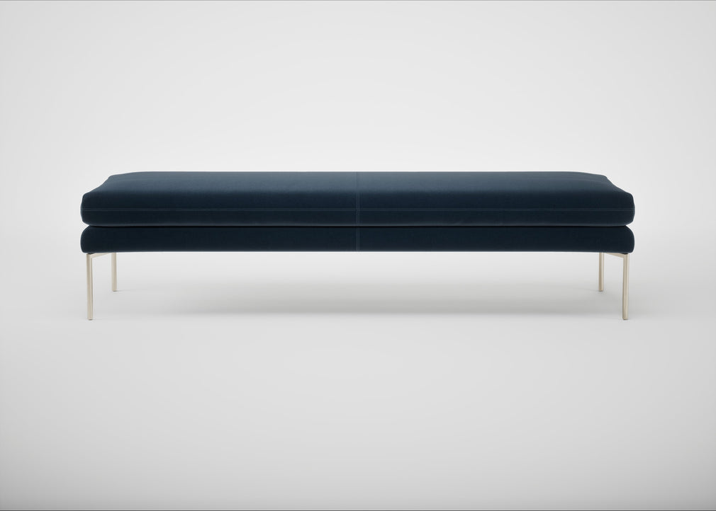 Matera Bench Nobilis Velvet Night / Stainless Steel / 180cm