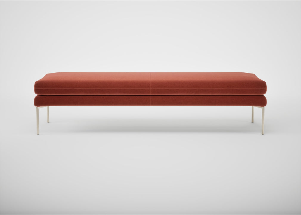 Matera Bench Nobilis Velvet Rust / Stainless Steel / 180cm