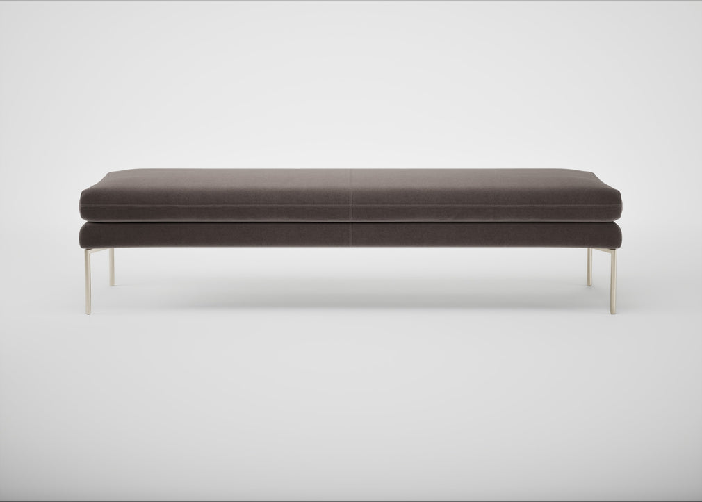 Matera Bench Nobilis Velvet Sable / Stainless Steel / 180cm