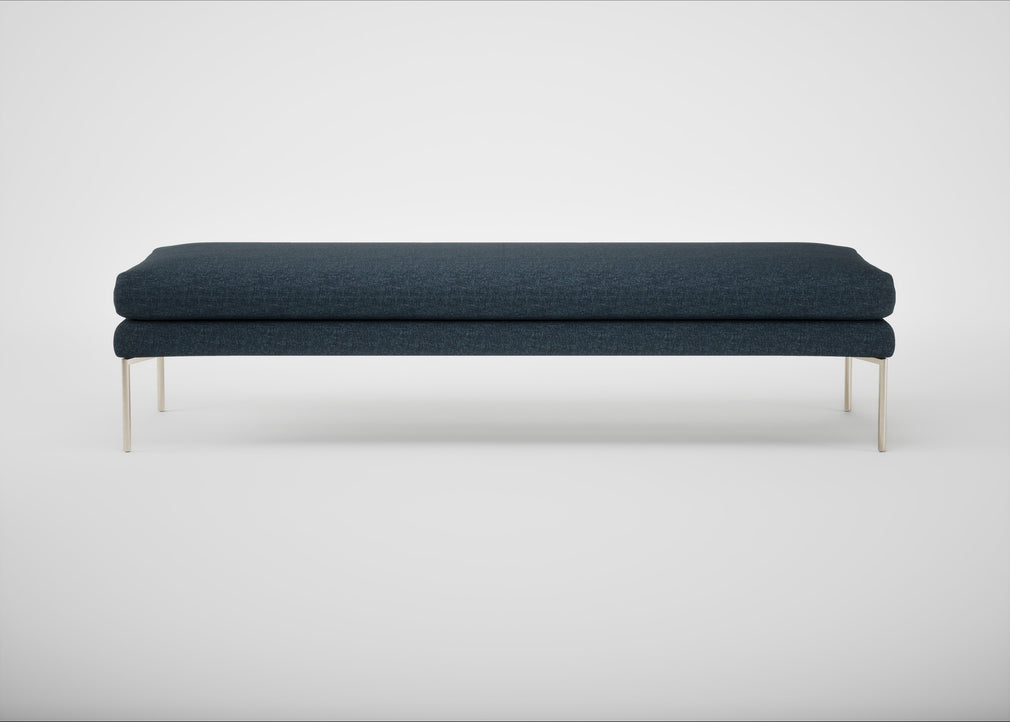 Matera Bench Siena Cotton Deep Sea / Stainless Steel / 180cm