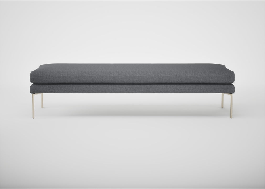 Matera Bench Siena Cotton Shale Grey / Stainless Steel / 180cm