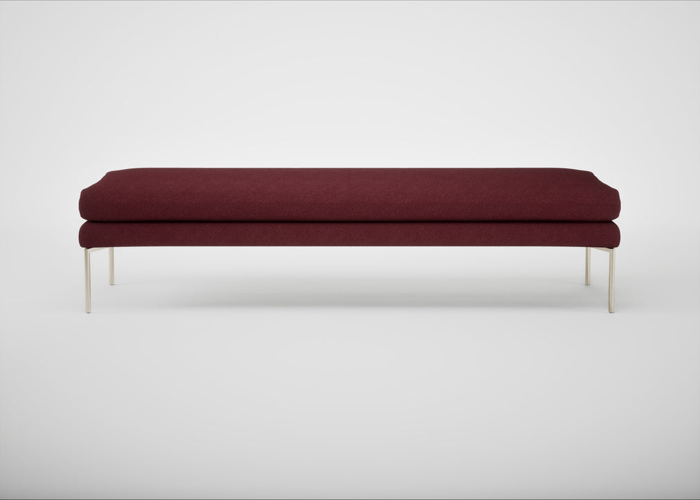 Matera Bench St Moritz Wool Red / Stainless Steel / 180cm
