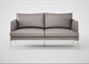 Matera 2 Seater Sofa Daino Leather Elephant / Stainless Steel