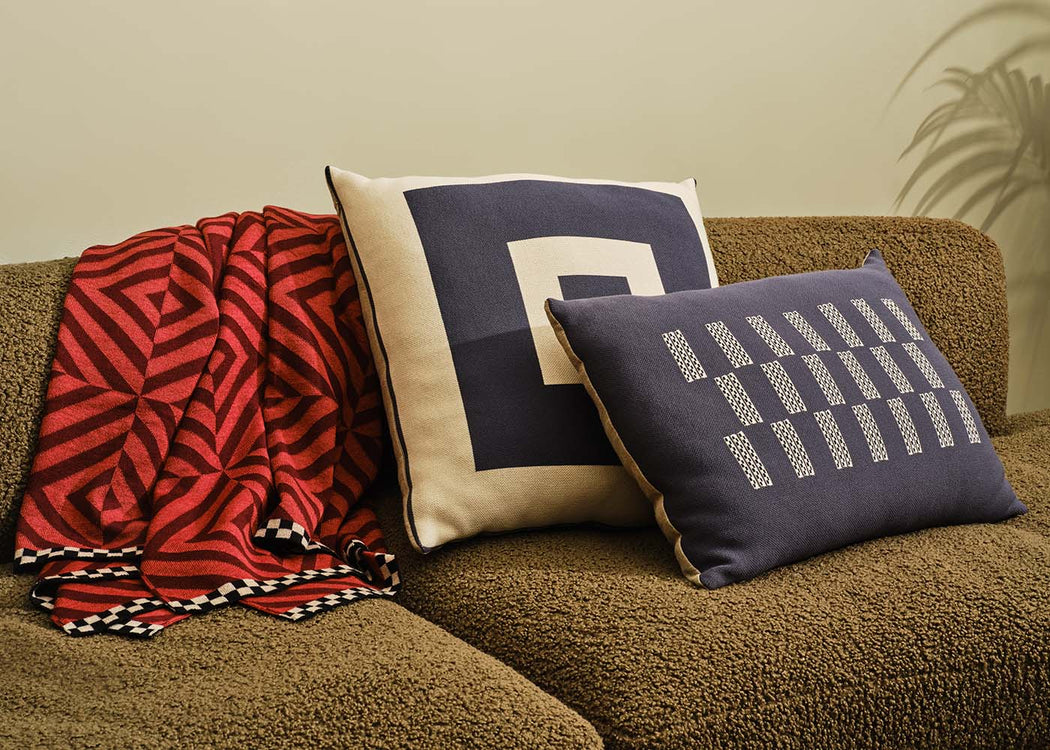 Ambar Exclusive Bold Frame Square Cushion Slate