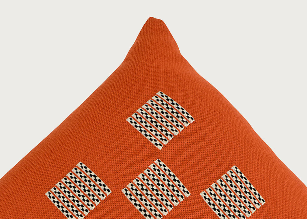 Ambar Exclusive Embossed Cord Cushion Sienna