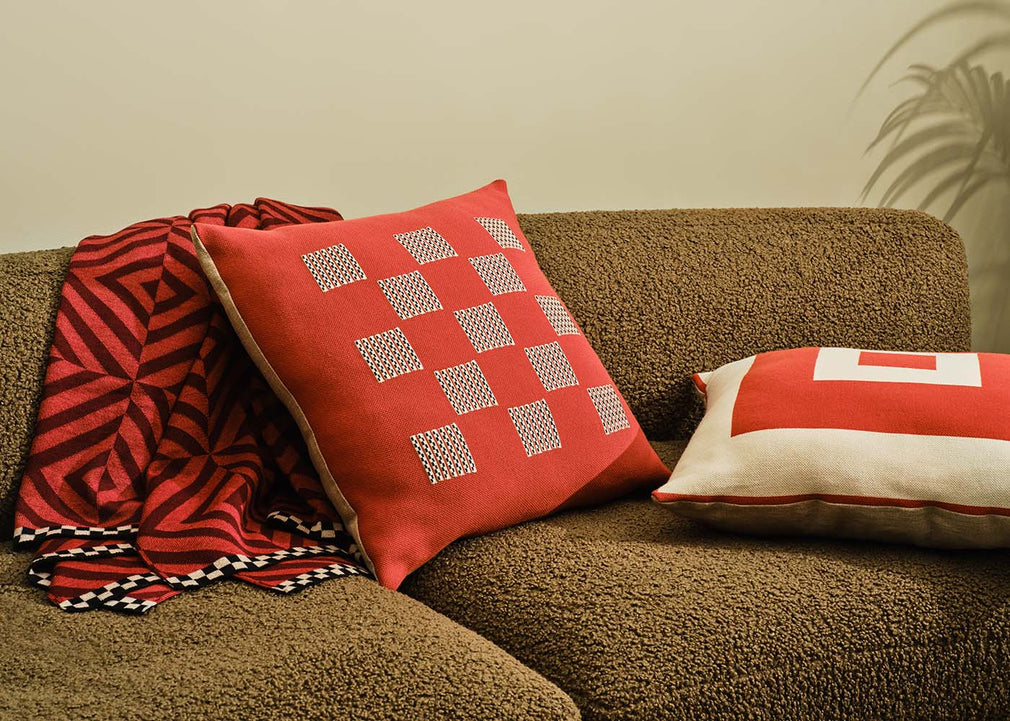 Ambar Exclusive Embossed Cord Cushion Sienna