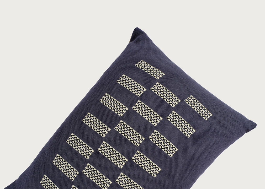 Ambar Exclusive Embossed Cord Cushion Slate
