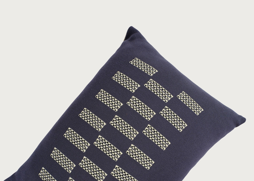 Ambar Exclusive Embossed Cord Cushion Slate