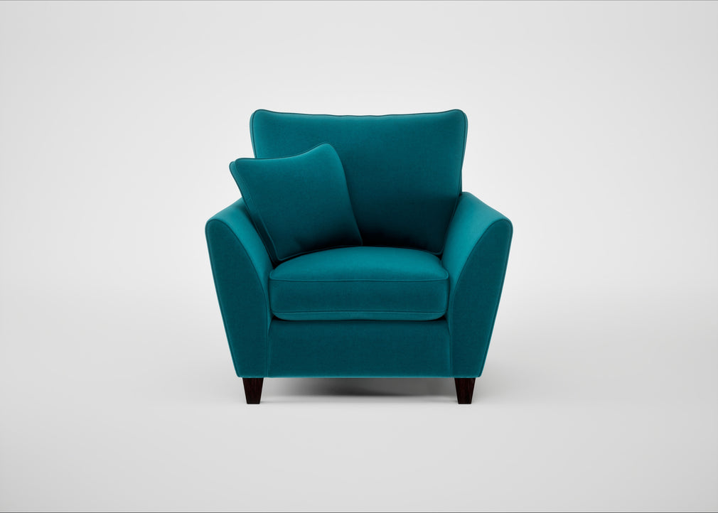 Torino Armchair Cotton Velvet Teal / Black
