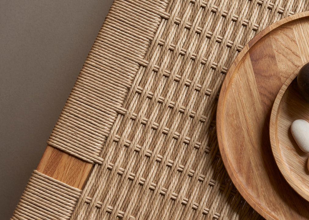 BM0489L Bench Oiled Oak Natural Paper Cord 138cm