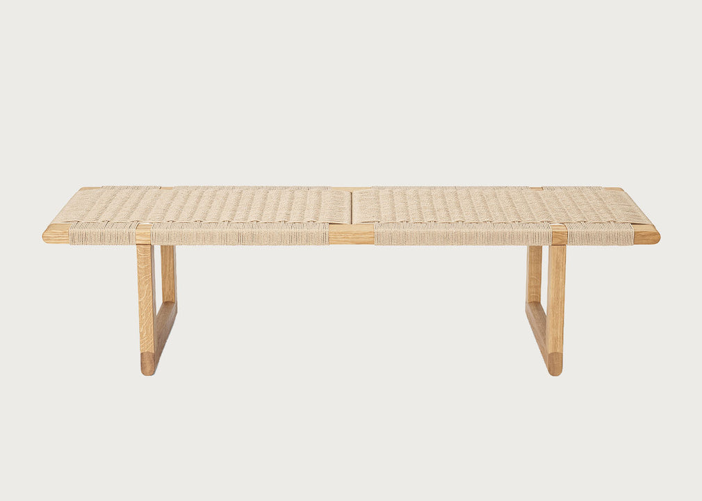 BM0489L Bench Oiled Oak Natural Paper Cord 138cm
