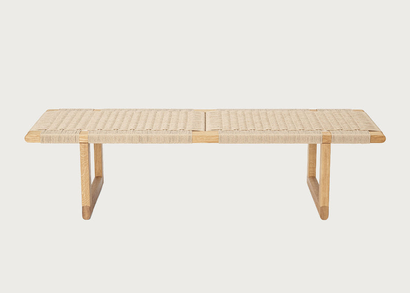 BM0489L Bench Oiled Oak Natural Paper Cord 138cm
