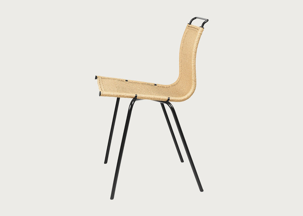 PK1 Chair Black Frame Natural Paper Cord