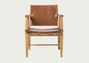 BM1106 Huntsman Chair Oiled Oak Cognac Leather with Brass