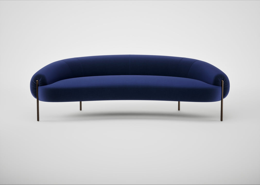 Isola 3 Seater Sofa Nobilis Velvet Neptune / Bronze