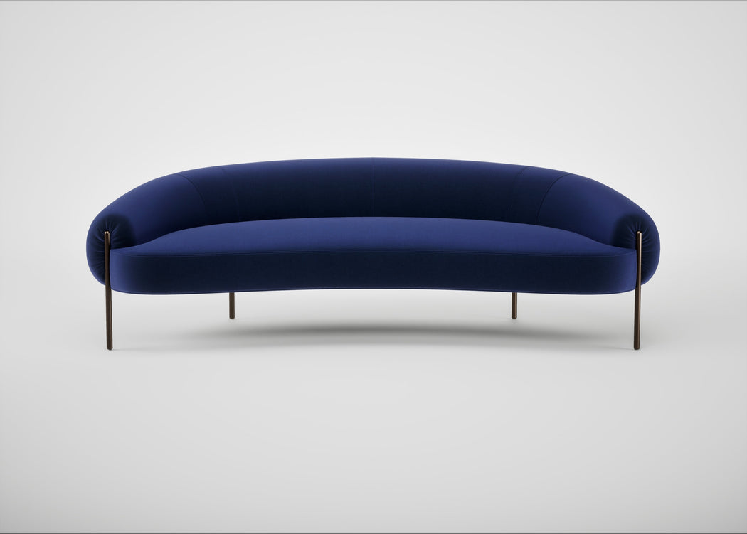 Isola 3 Seater Sofa Nobilis Velvet Neptune / Bronze