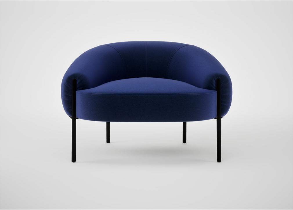 Isola Armchair Nobilis Velvet Neptune / Black