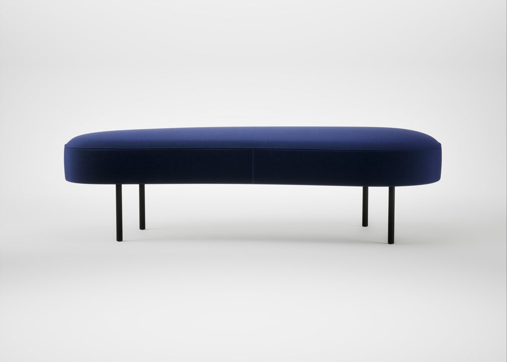 Isola Large Ottoman Nobilis Velvet Neptune / Black