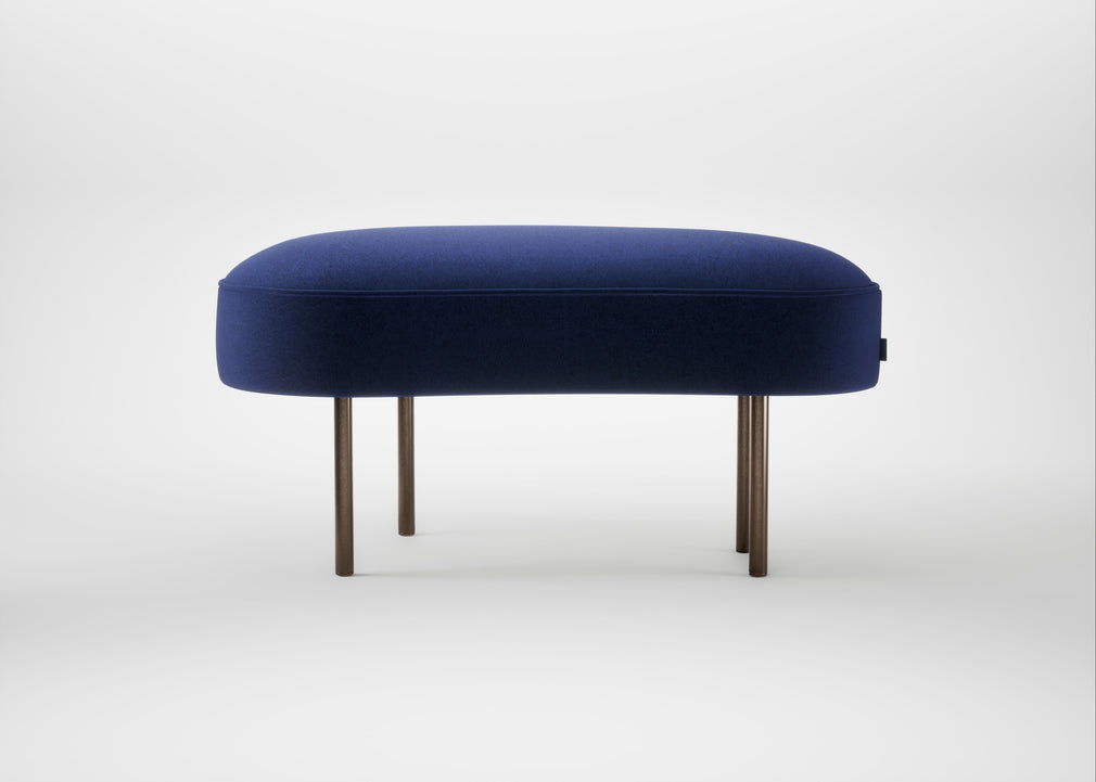 Isola Small Ottoman Nobilis Velvet Neptune / Bronze