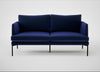 Matera 2 Seater Sofa Nobilis Velvet Neptune / Black