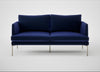 Matera 2 Seater Sofa Nobilis Velvet Neptune / Stainless Steel