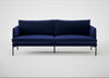 Matera 3 Seater Sofa Nobilis Velvet Neptune / Black