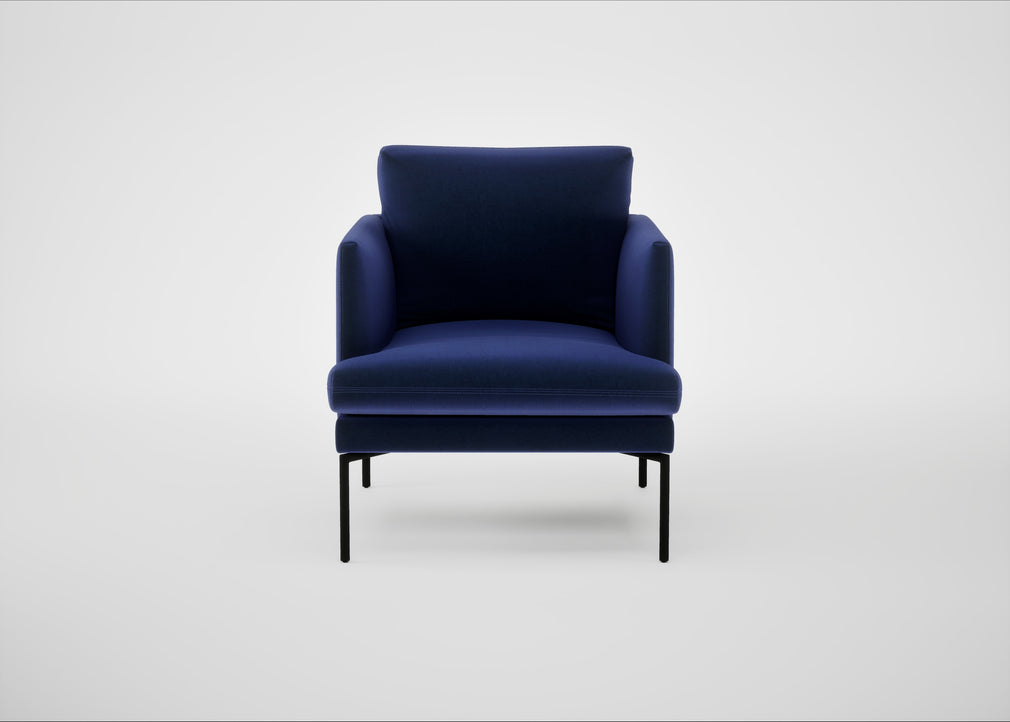 Matera Armchair Nobilis Velvet Neptune / Black