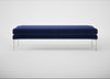 Matera Bench Nobilis Velvet Neptune / Stainless Steel / 160cm