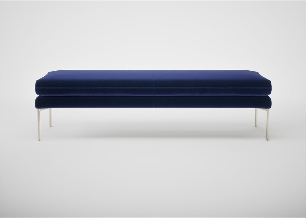 Matera Bench Nobilis Velvet Neptune / Stainless Steel / 160cm