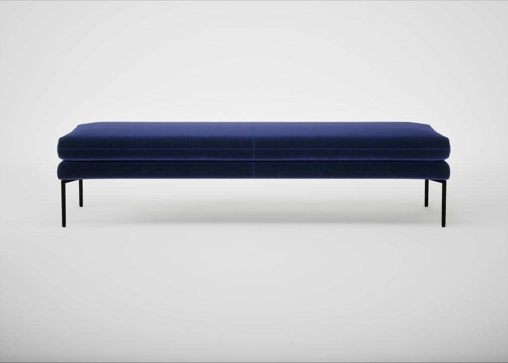 Matera Bench Nobilis Velvet Neptune / Black / 180cm