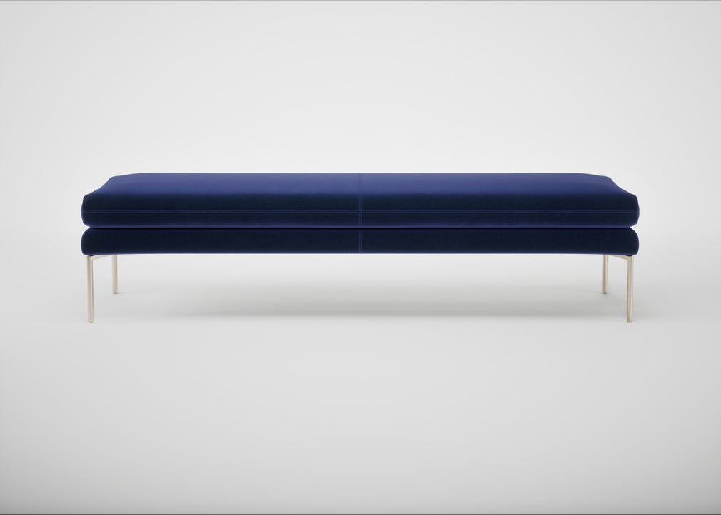 Matera Bench Nobilis Velvet Neptune / Stainless Steel / 180cm