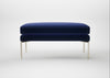 Matera Ottoman Nobilis Velvet Neptune / Stainless Steel